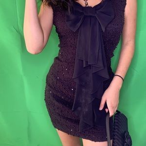 Sparkly Black Ribbon Dress